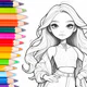 Doll Color: 塗り絵アニメ お姫様絵を描 icon