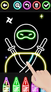 Boys Ninja Coloring & Memory screenshot