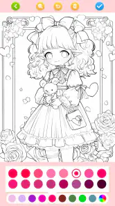 Doll Color: 塗り絵アニメ お姫様絵を描 screenshot